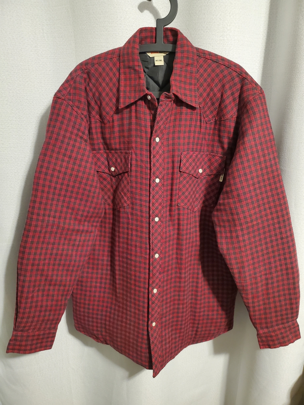 Work King Men's Red Plaid Shirt Jacket